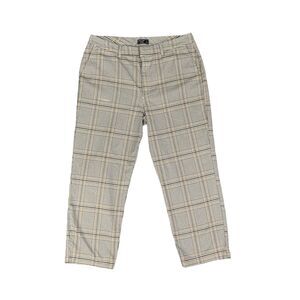 Abercrombie & Fitch Pants Mens L Yellow Black Houndstooth Flannel Plaid Retro